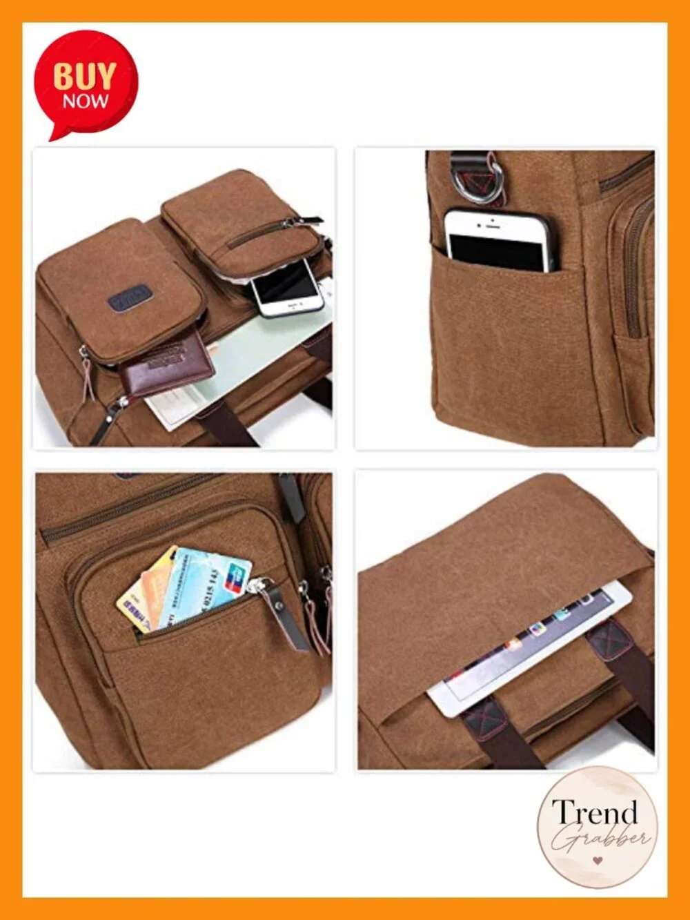 Women Canvas Satchel Handbag Top Handle Shoulder Bag Crossbody Tote Travel